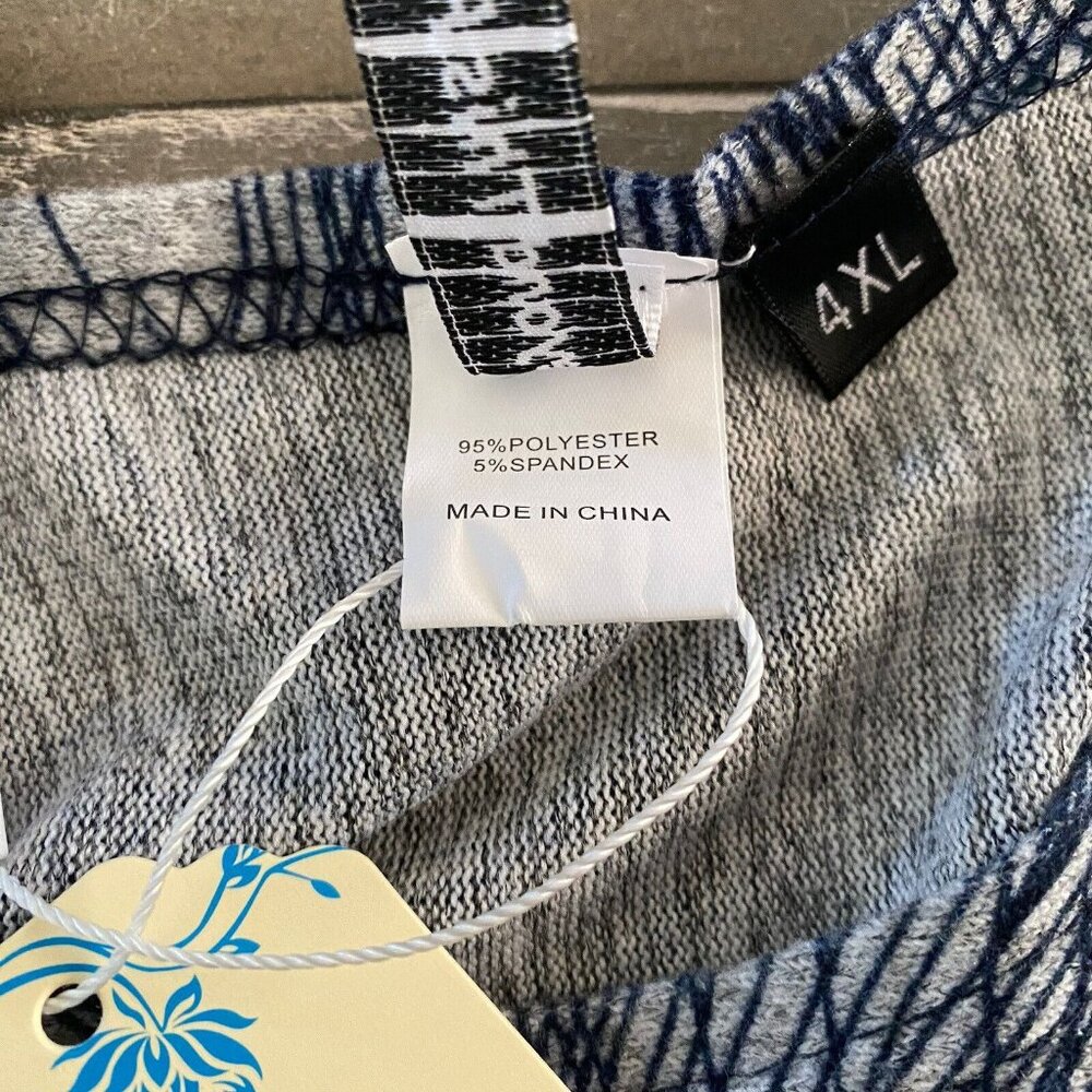 Beyond This Plane Blouse Women’s 4XL Floral Blue Grey All Over Print New‎ Ladies - Picture 5 of 7